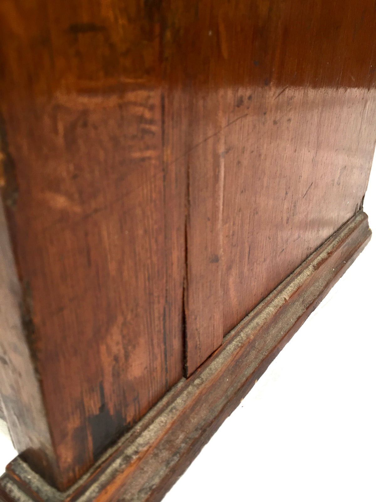 Antique Arts & Crafts Oak Wooden Display Bookcase Cabinet Stained Glazed Doors