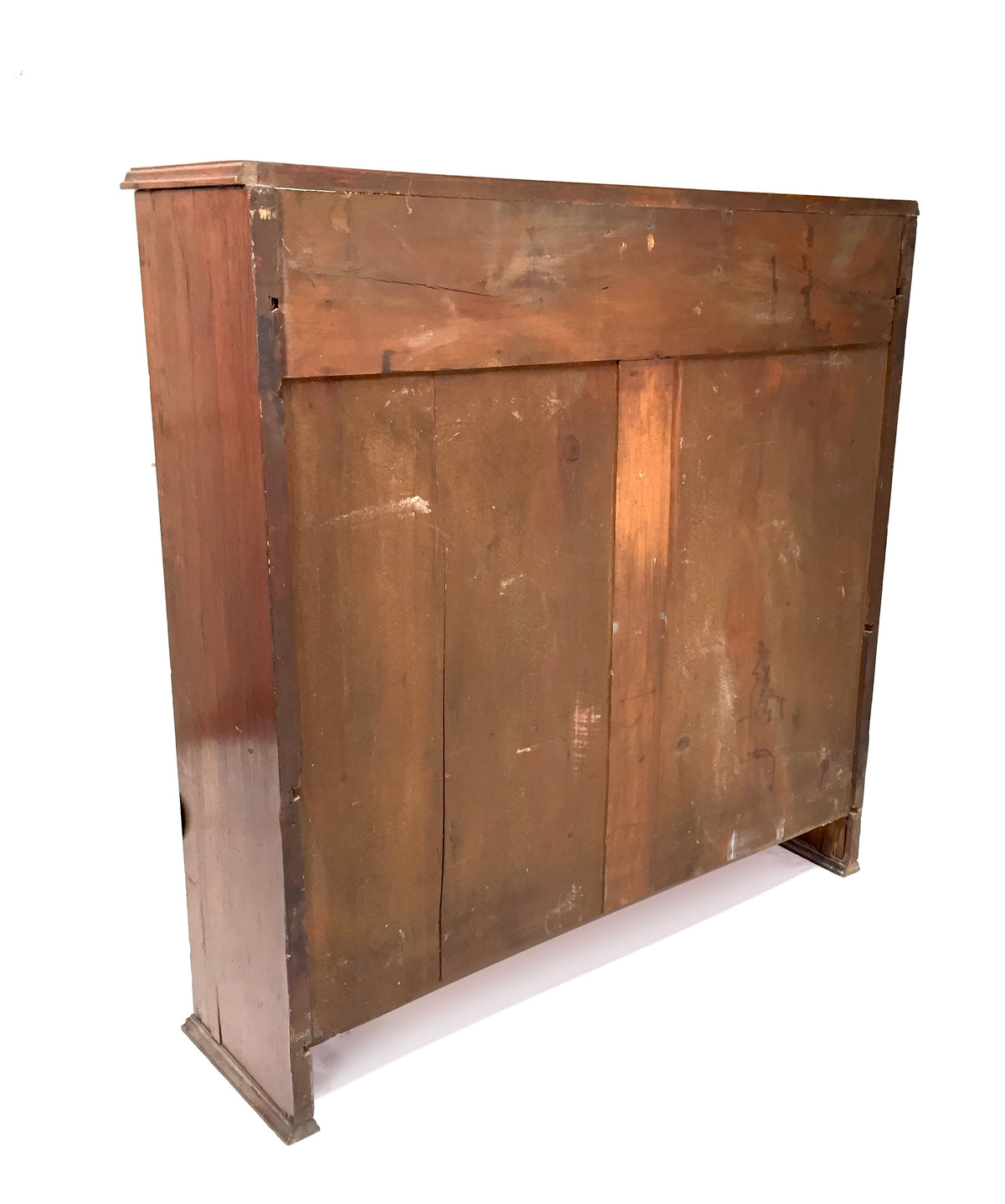 Antique Arts & Crafts Oak Wooden Display Bookcase Cabinet Stained Glazed Doors