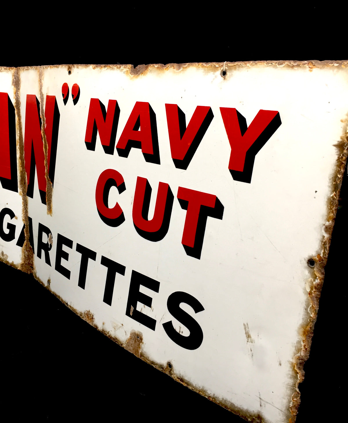 Antique Advertising 1930s Large Enamel Shop Sign for Capstan Navy Cut Cigarettes