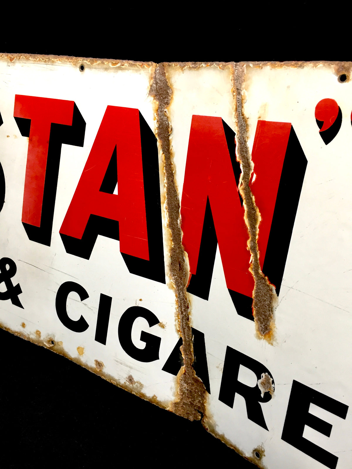 Antique Advertising 1930s Large Enamel Shop Sign for Capstan Navy Cut Cigarettes