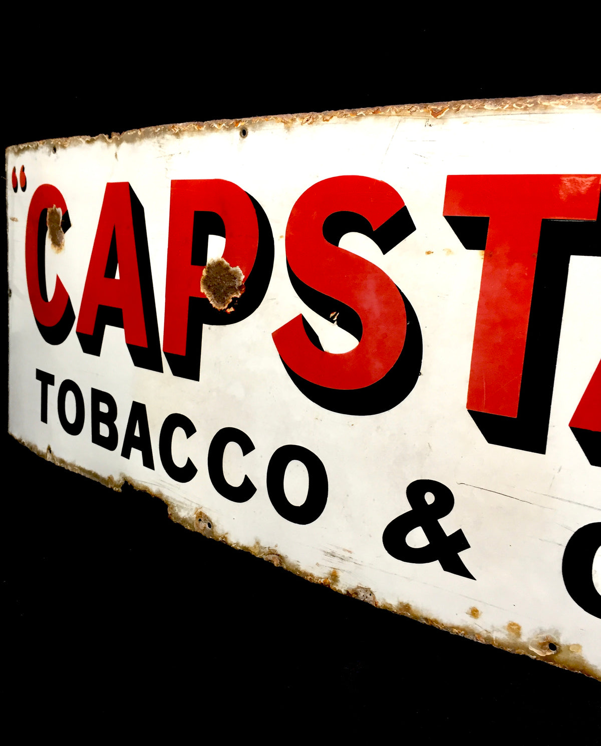 Antique Advertising 1930s Large Enamel Shop Sign for Capstan Navy Cut Cigarettes