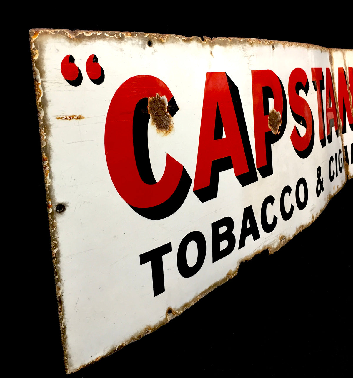 Antique Advertising 1930s Large Enamel Shop Sign for Capstan Navy Cut Cigarettes