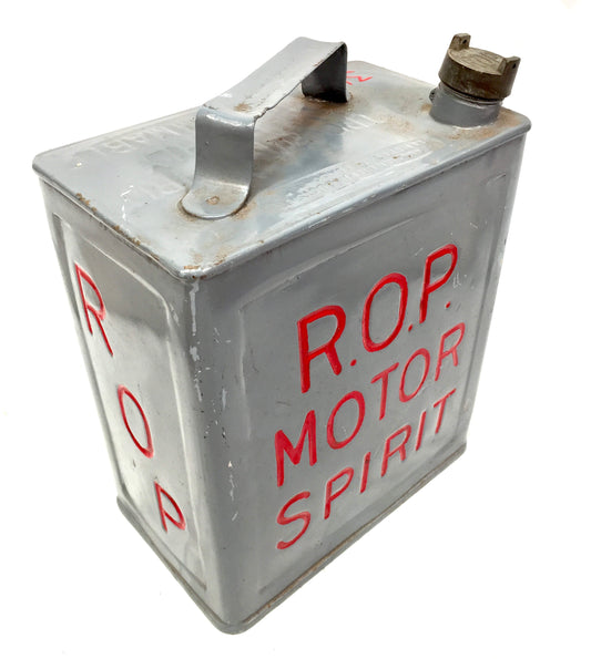 Antique 1940s Russian Oil Product ROP Motor Spirit Advertising Petrol Can & Cap