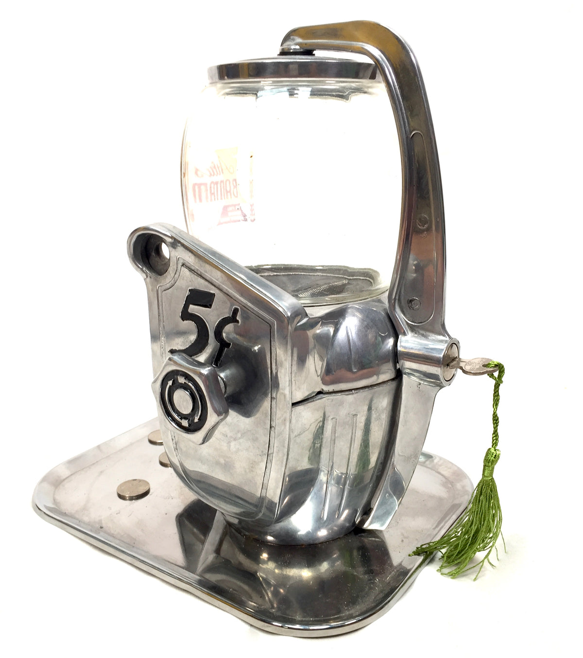 Antique Coin Operated Atlas Bantam 5¢ Peanut Vending Machine Working c.1947