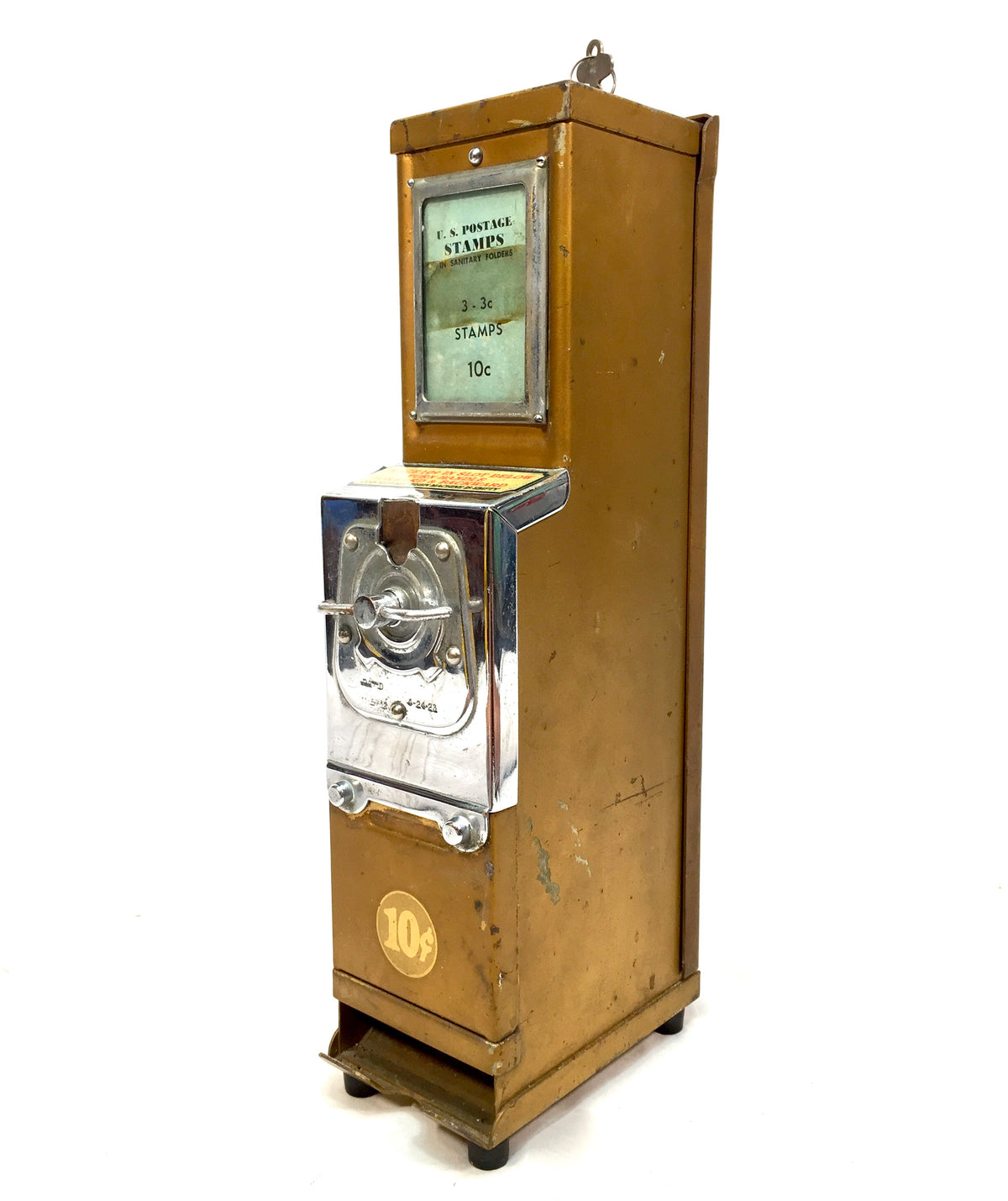 Antique 1930s Coin-operated U.S. Postage Stamp Vending Machine / Working & keys