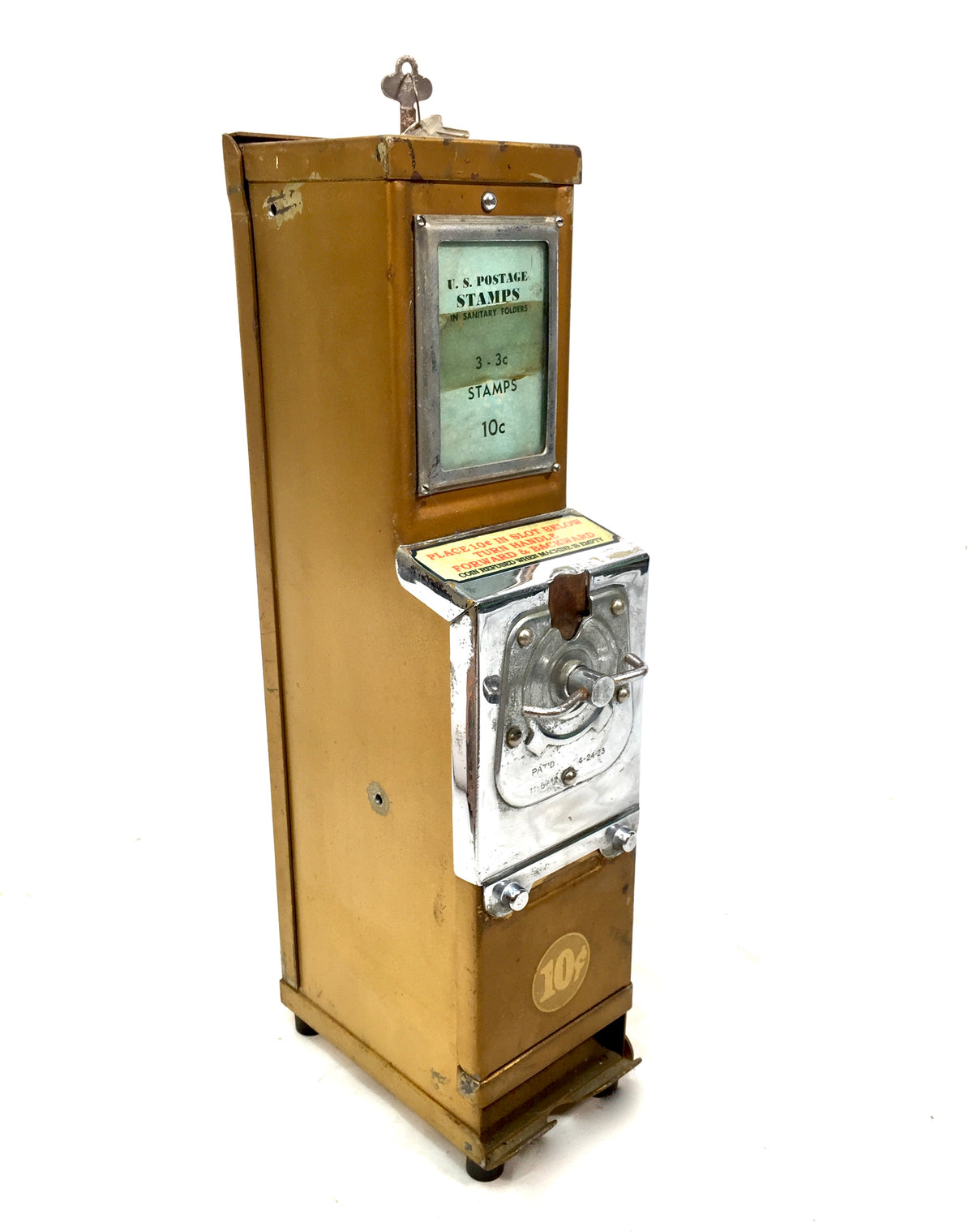 Antique 1930s Coin-operated U.S. Postage Stamp Vending Machine / Working & keys