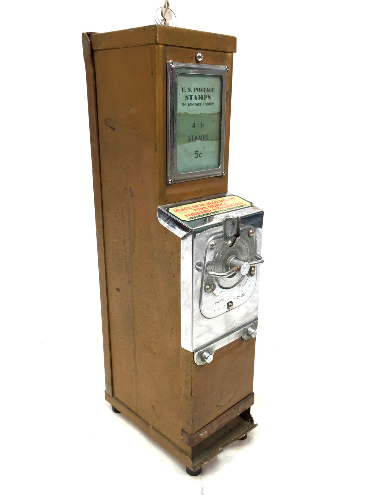 Antique 1930s Coin-operated U.S. Postage Stamp Vending Machine / Working & keys