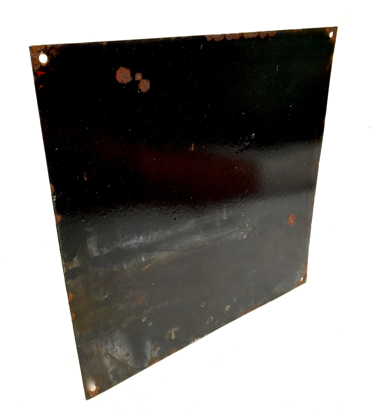 Vintage Advertising - Square Power Diesel Fuel Enamel Sign / Black Cream Red