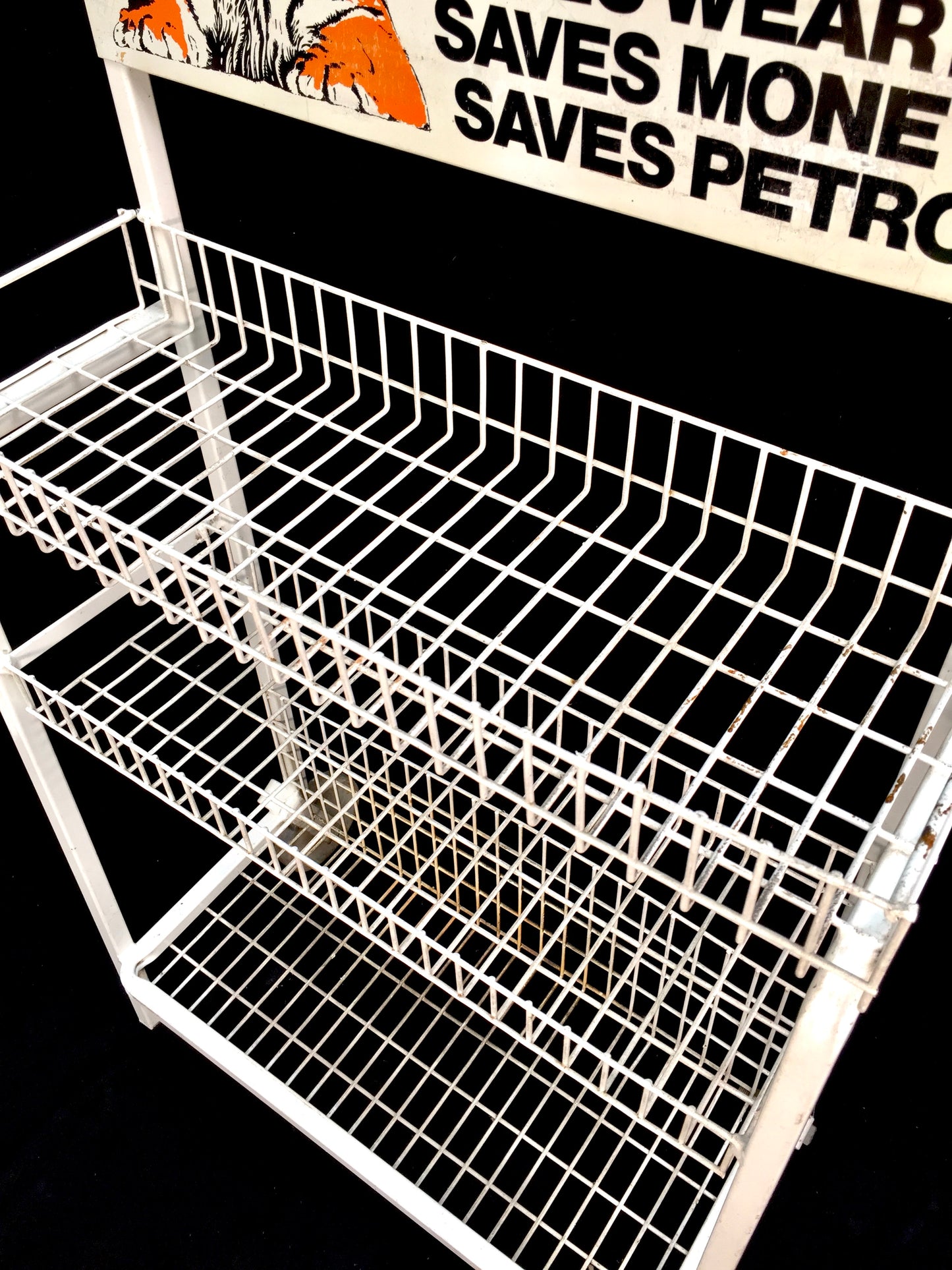 Antique Advertising - Vintage Esso Motor Oil Garage Display Shelf Stand / Sign