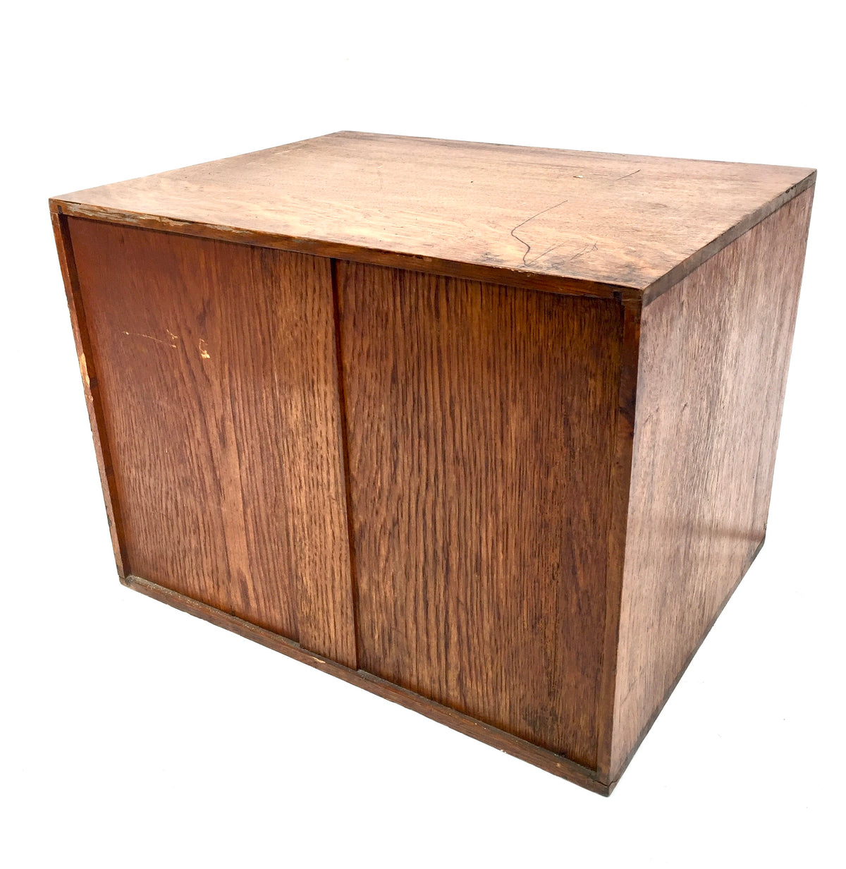 Antique Tabletop Wooden Oak Chest of Drawers Filing Storage Box Cabinet with Key