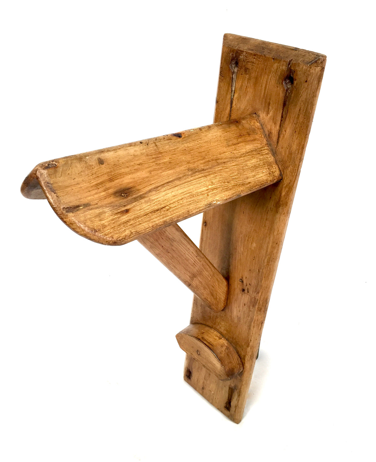 Antique Wall Mounted Wooden Pine Saddle Tack Rack / Wall Hung Display Stand