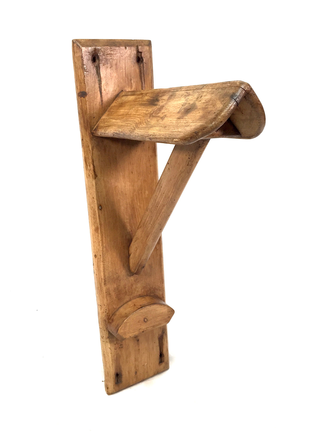 Antique Wall Mounted Wooden Pine Saddle Tack Rack / Wall Hung Display Stand
