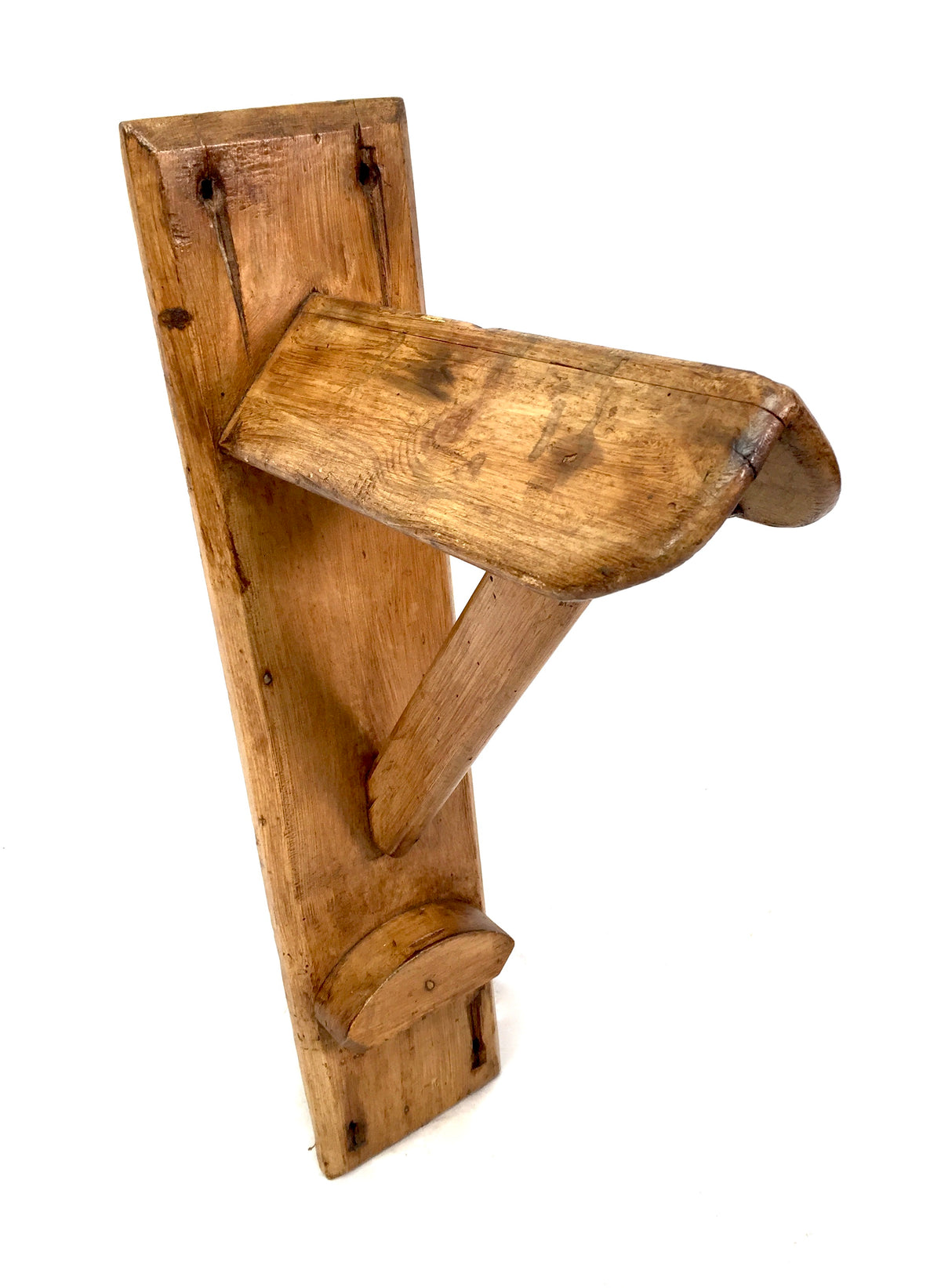 Antique Wall Mounted Wooden Pine Saddle Tack Rack / Wall Hung Display Stand