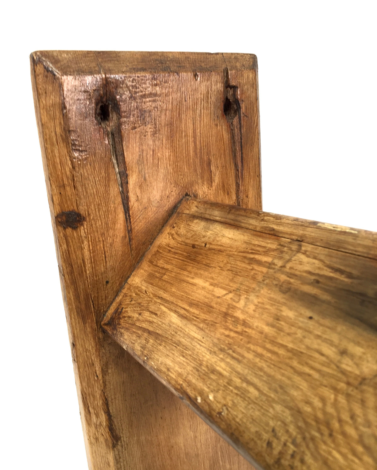 Antique Wall Mounted Wooden Pine Saddle Tack Rack / Wall Hung Display Stand