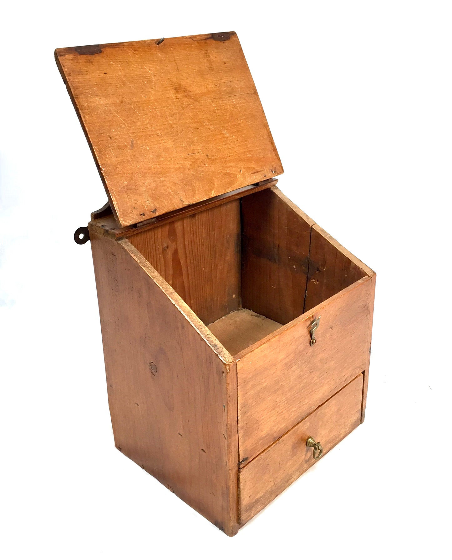 Antique Arts & Crafts Wooden Pine Salt / Candle Box / c.1900 / Wall Hanging