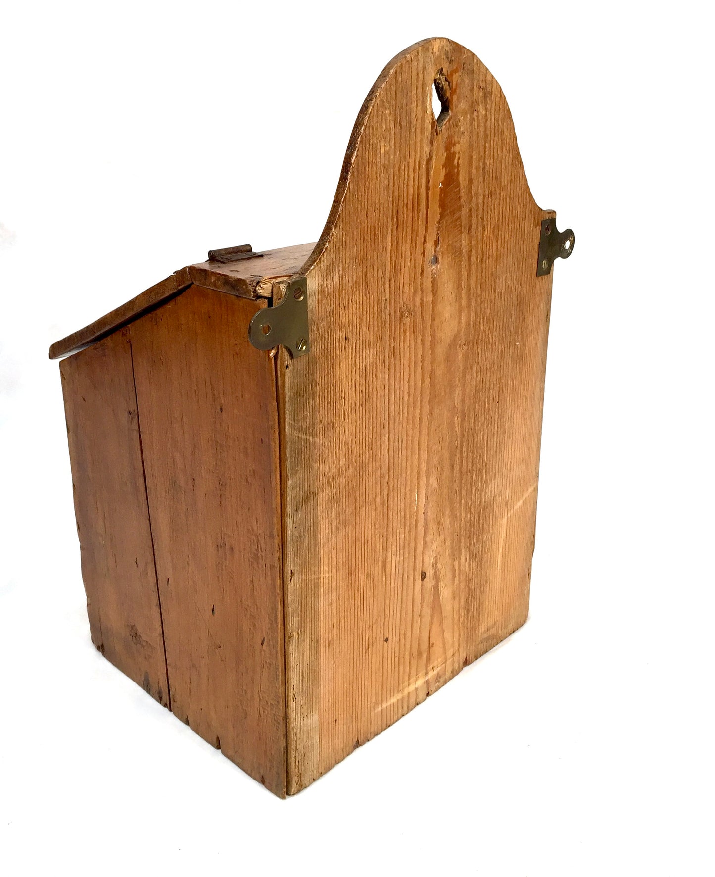 Antique Arts & Crafts Wooden Pine Salt / Candle Box / c.1900 / Wall Hanging