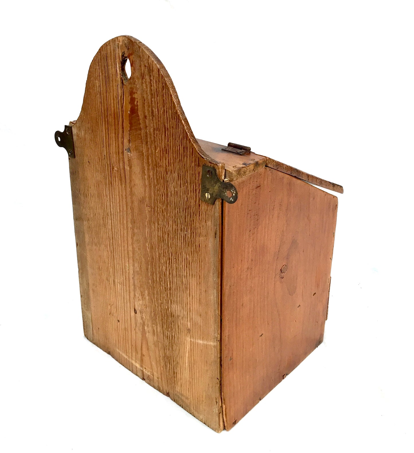 Antique Arts & Crafts Wooden Pine Salt / Candle Box / c.1900 / Wall Hanging
