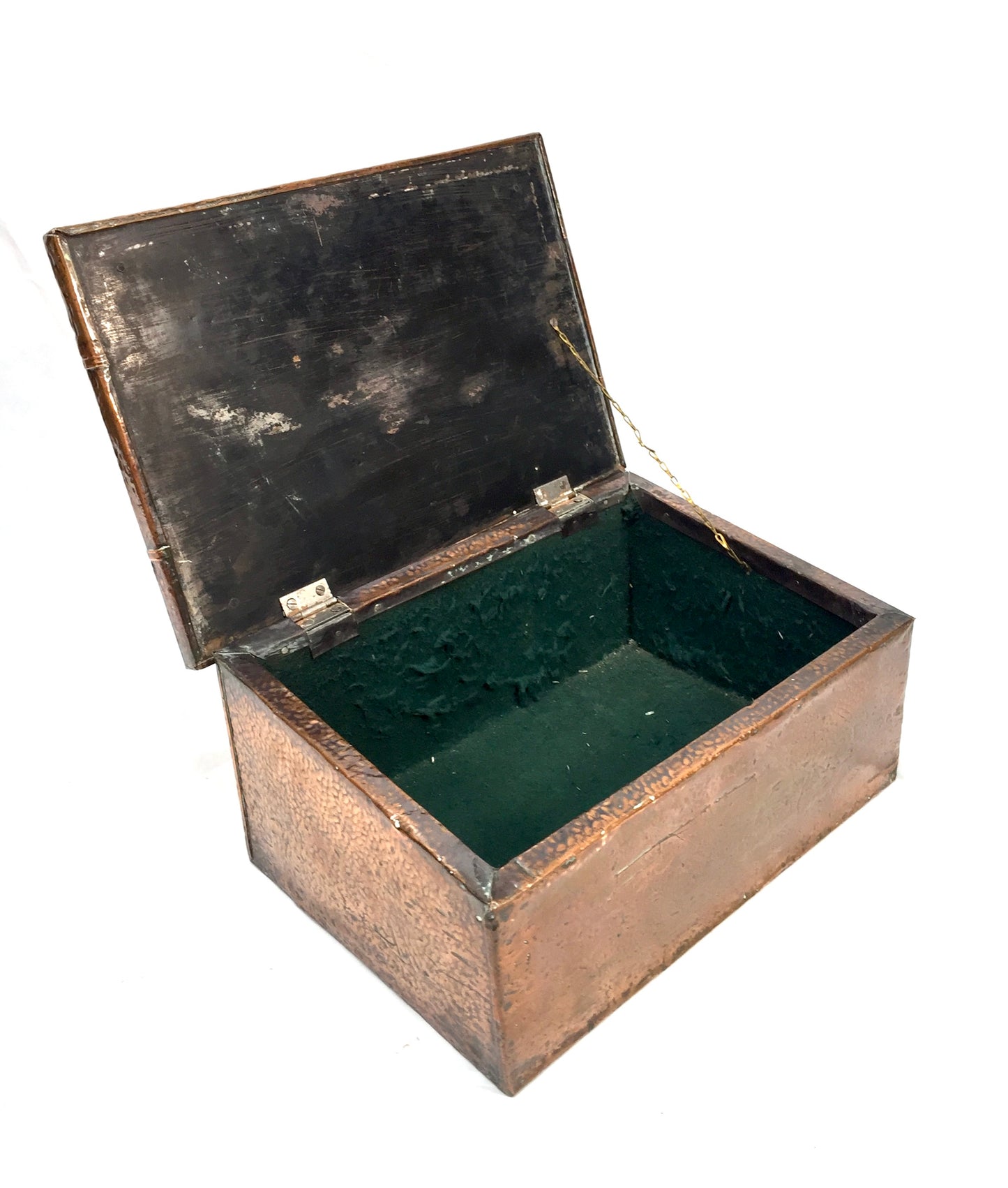 Antique Arts & Crafts Copper Slipper Box / Fireside Storage Container Box c.1910