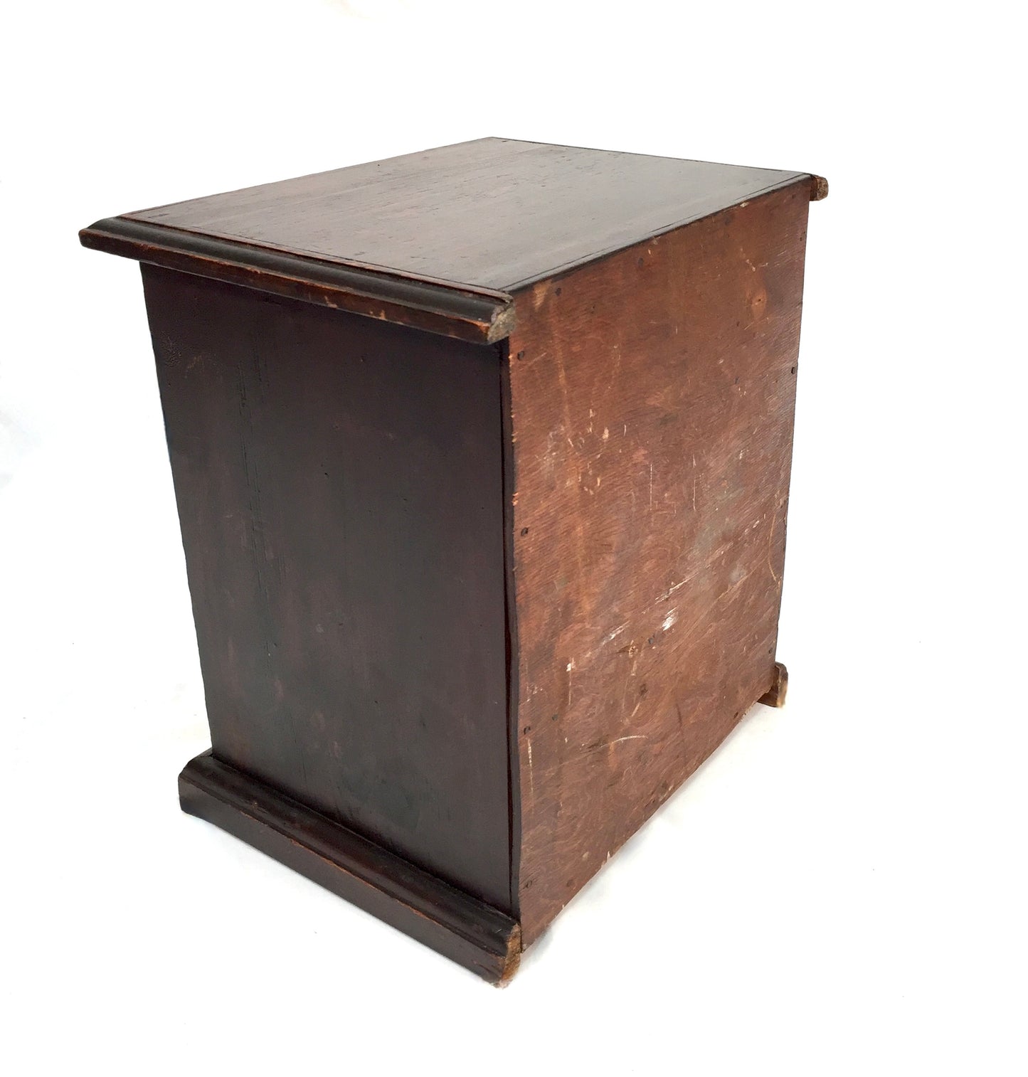 Antique Tabletop Rustic Wooden Chest of Drawers / Filing Storage Box Cabinet