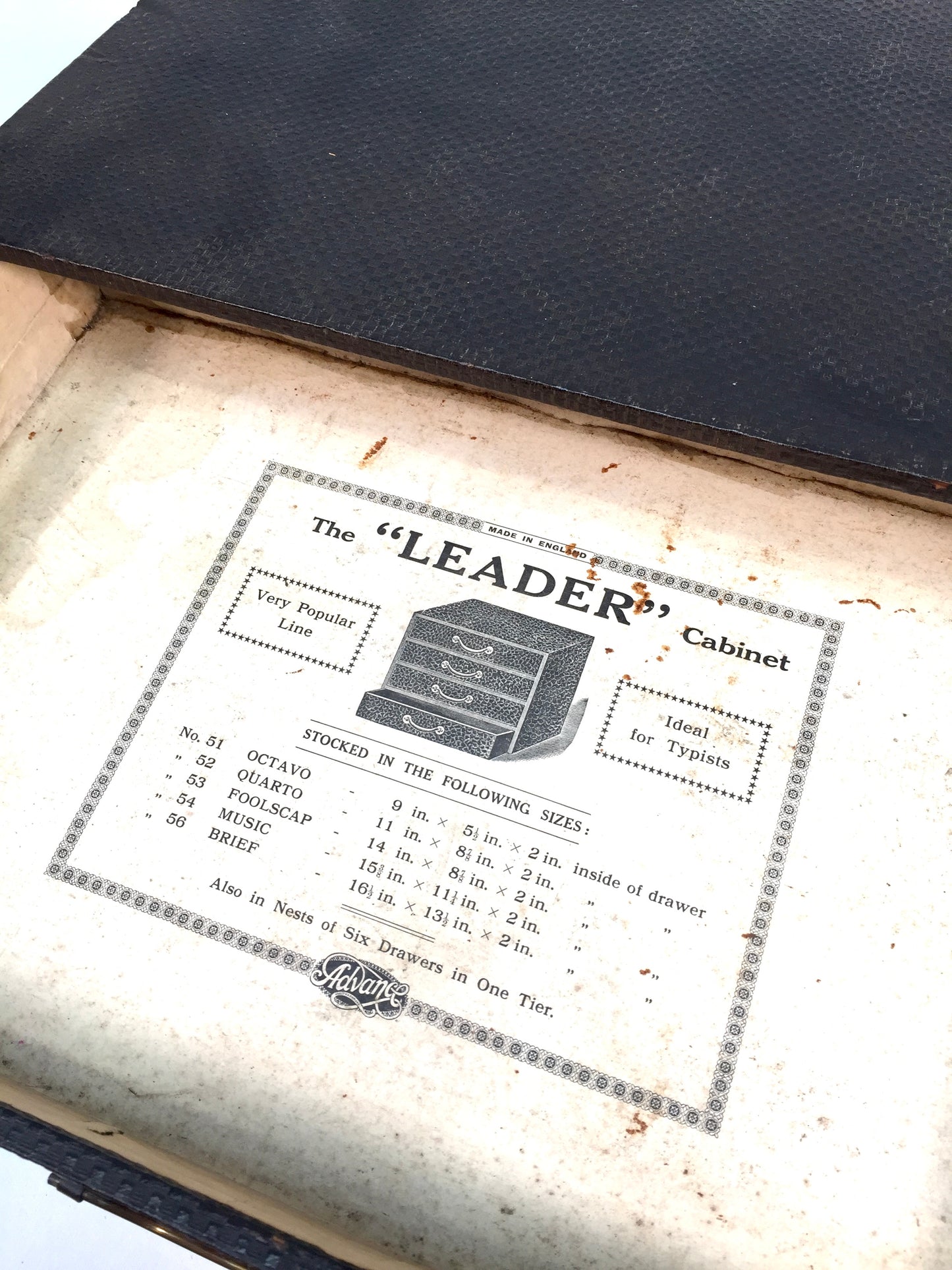 Antique "The Leader Cabinet" Drawers / Storage Filing Box / Early 20th Century