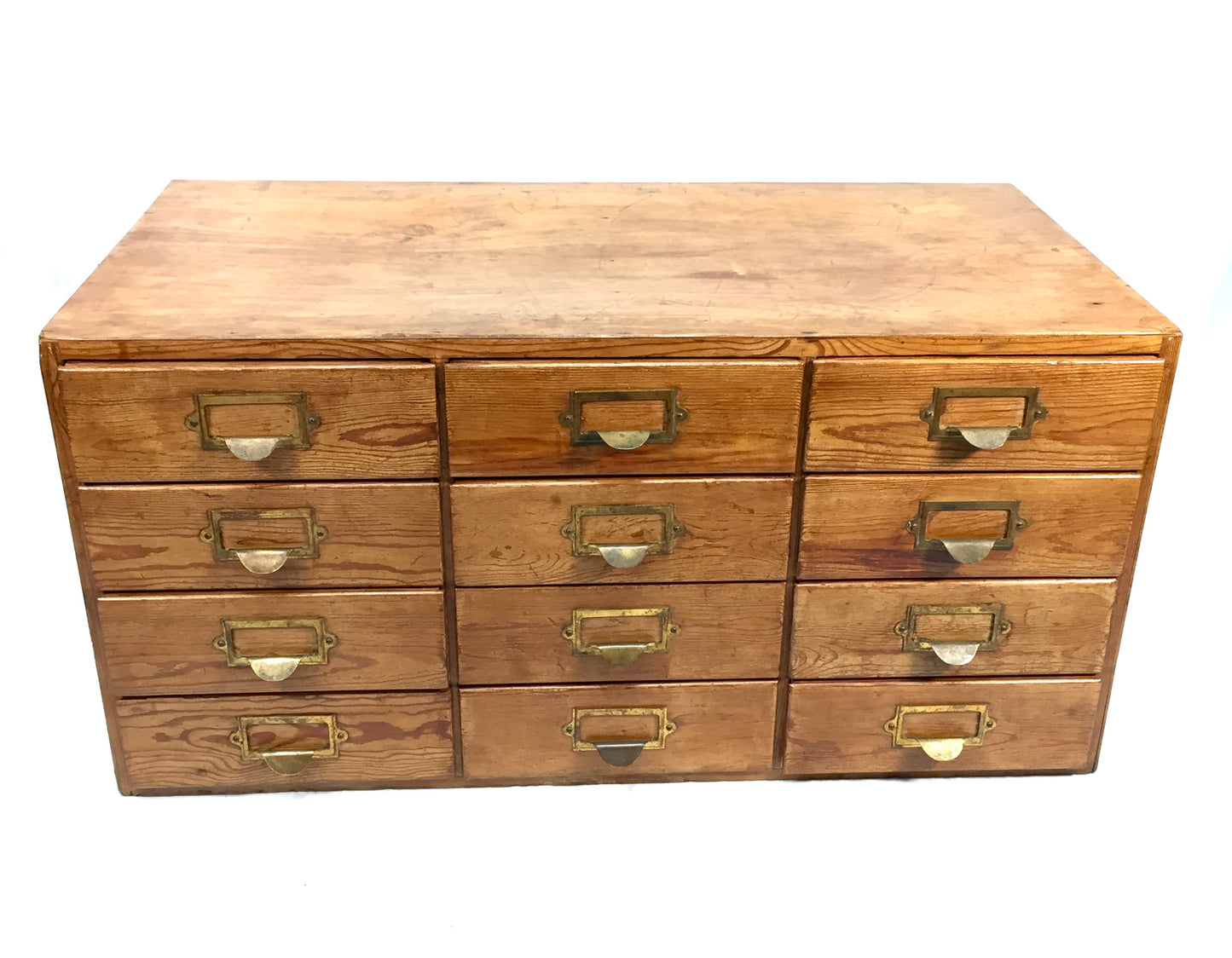 Antique Wooden Large Tabletop Filing Cabinet Drawers / Storage Box 20th Century