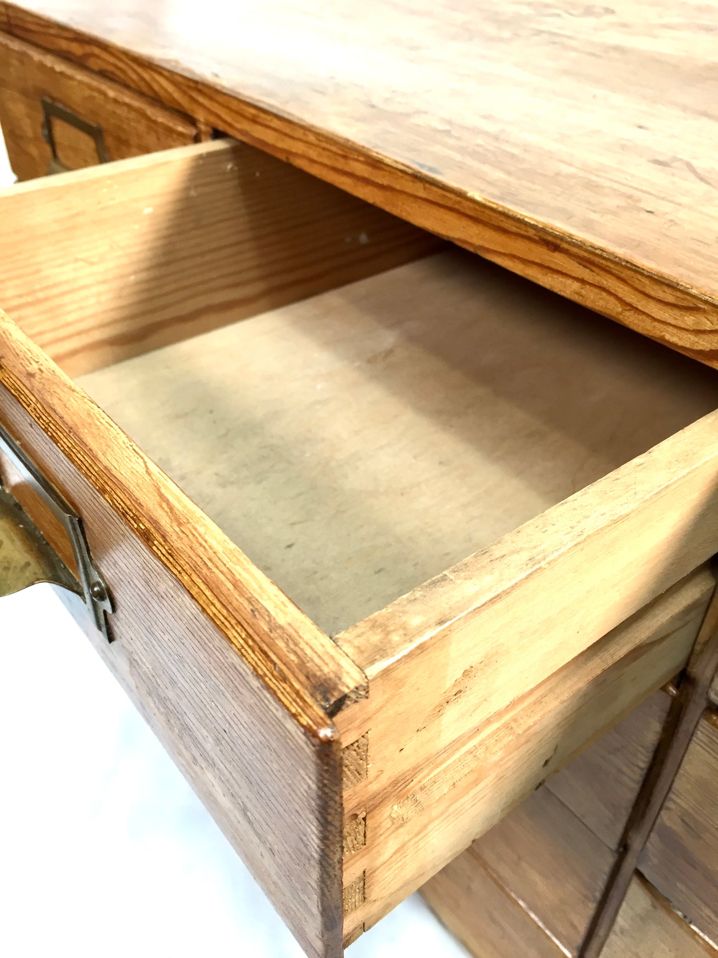 Antique Wooden Large Tabletop Filing Cabinet Drawers / Storage Box 20th Century