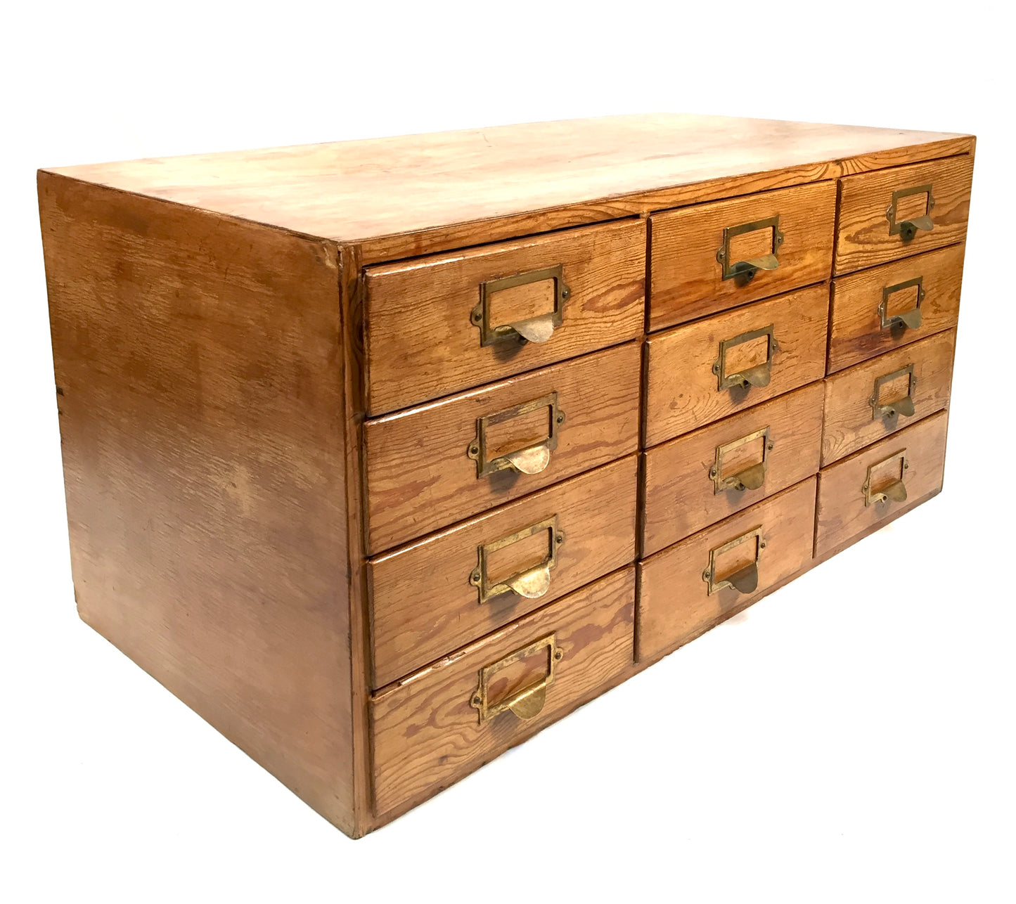 Antique Wooden Large Tabletop Filing Cabinet Drawers / Storage Box 20th Century