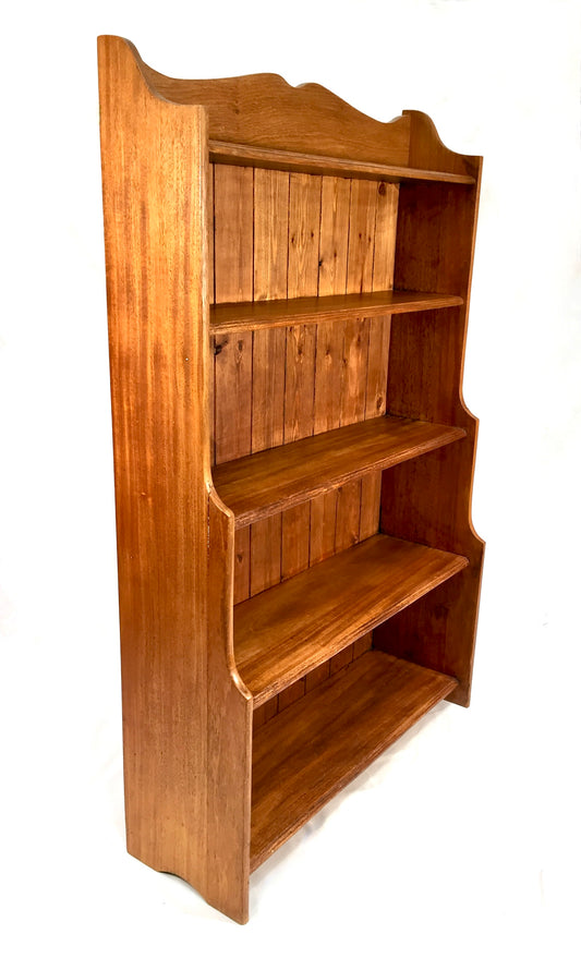 Antique Wooden Solid Pine Bookcase / Book Shelf Display Rack Freestanding c.1950