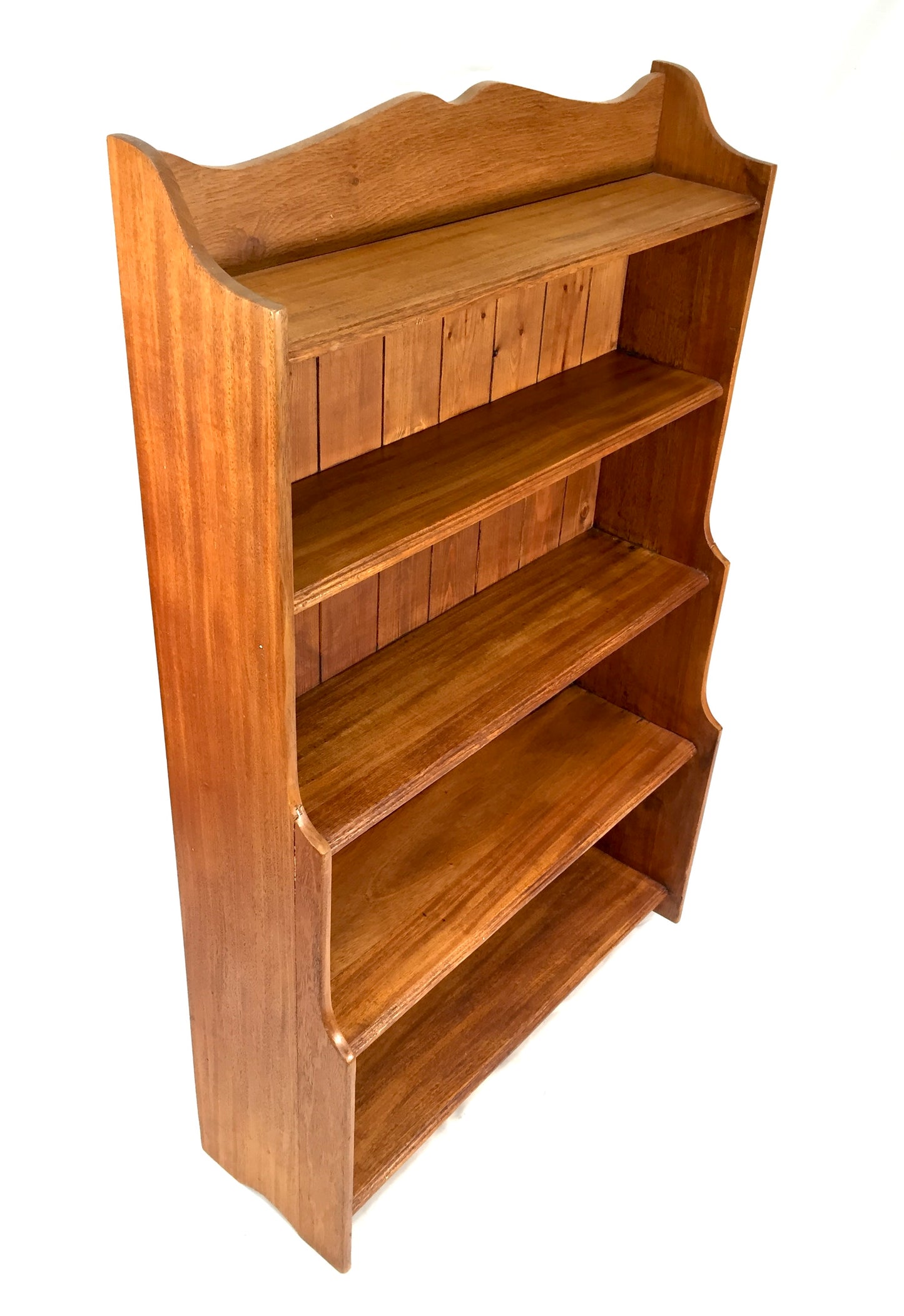 Antique Wooden Solid Pine Bookcase / Book Shelf Display Rack Freestanding c.1950