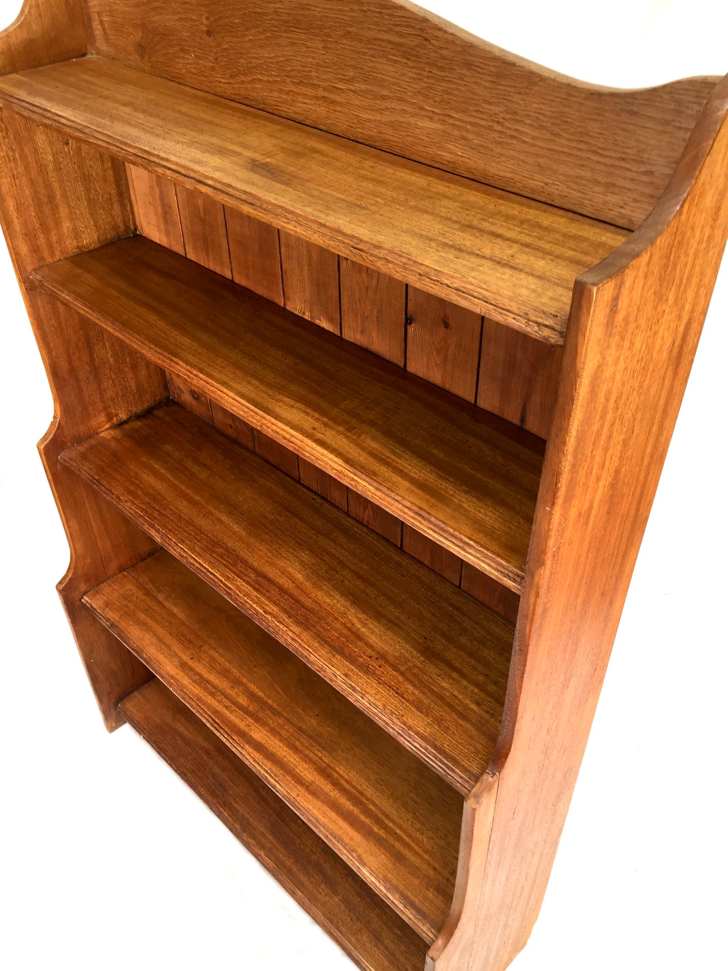 Antique Wooden Solid Pine Bookcase / Book Shelf Display Rack Freestanding c.1950