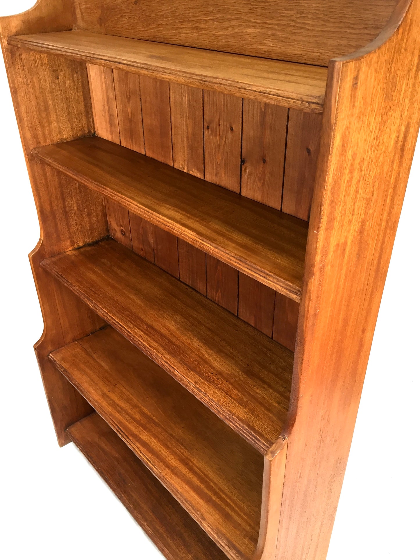 Antique Wooden Solid Pine Bookcase / Book Shelf Display Rack Freestanding c.1950