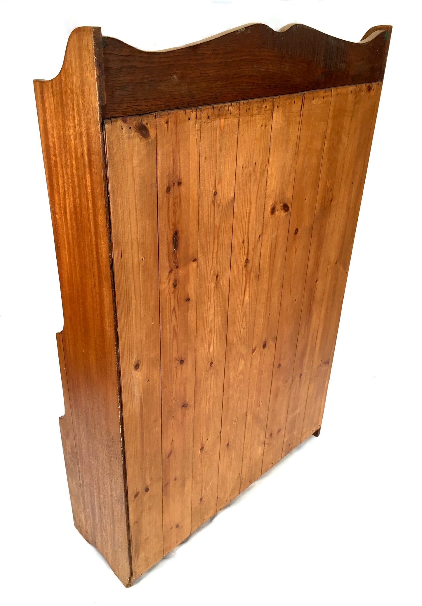 Antique Wooden Solid Pine Bookcase / Book Shelf Display Rack Freestanding c.1950
