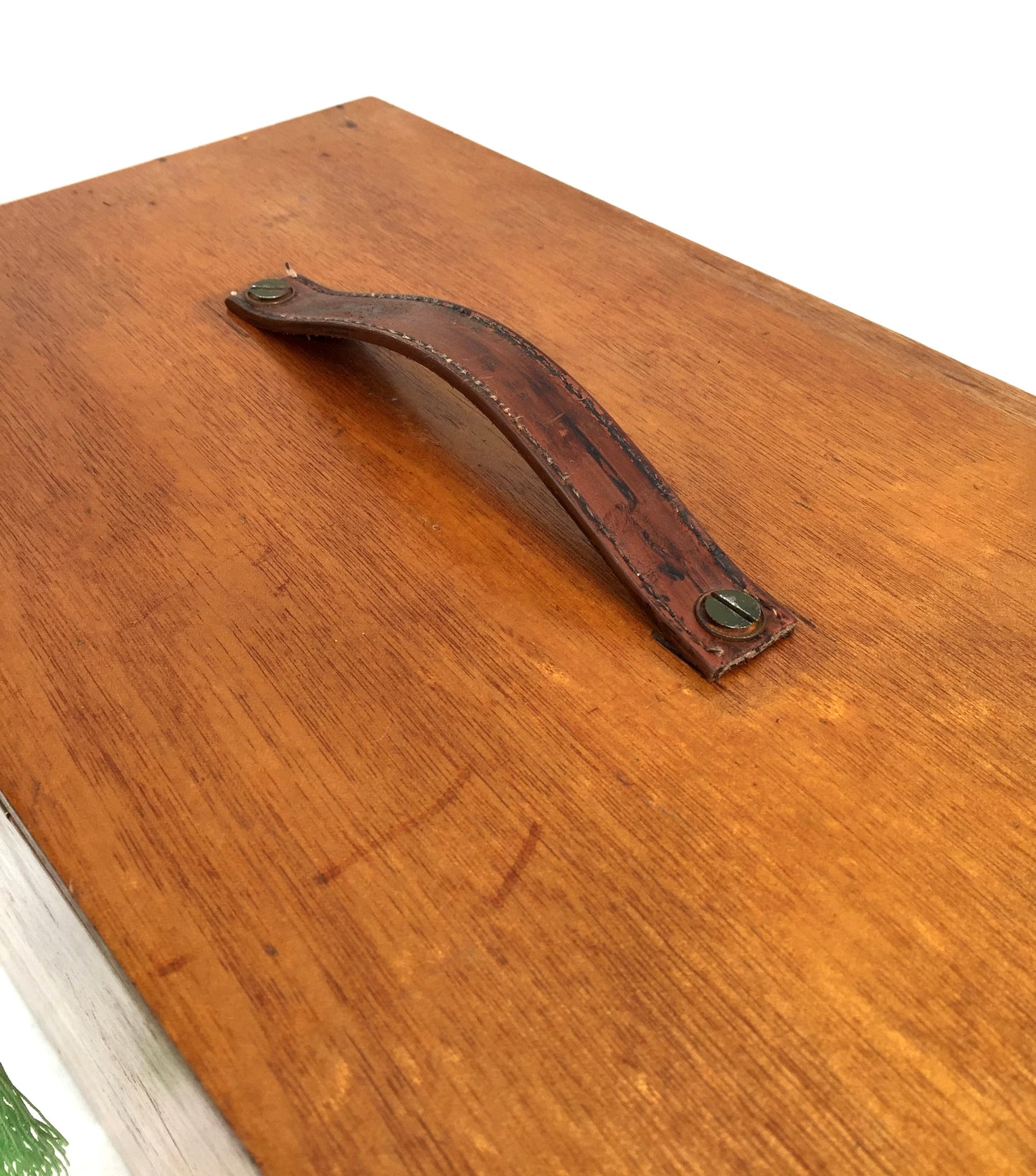 Antique Wooden Engineers Toolbox / Tool Box Collectors Cabinet with Key c.1950
