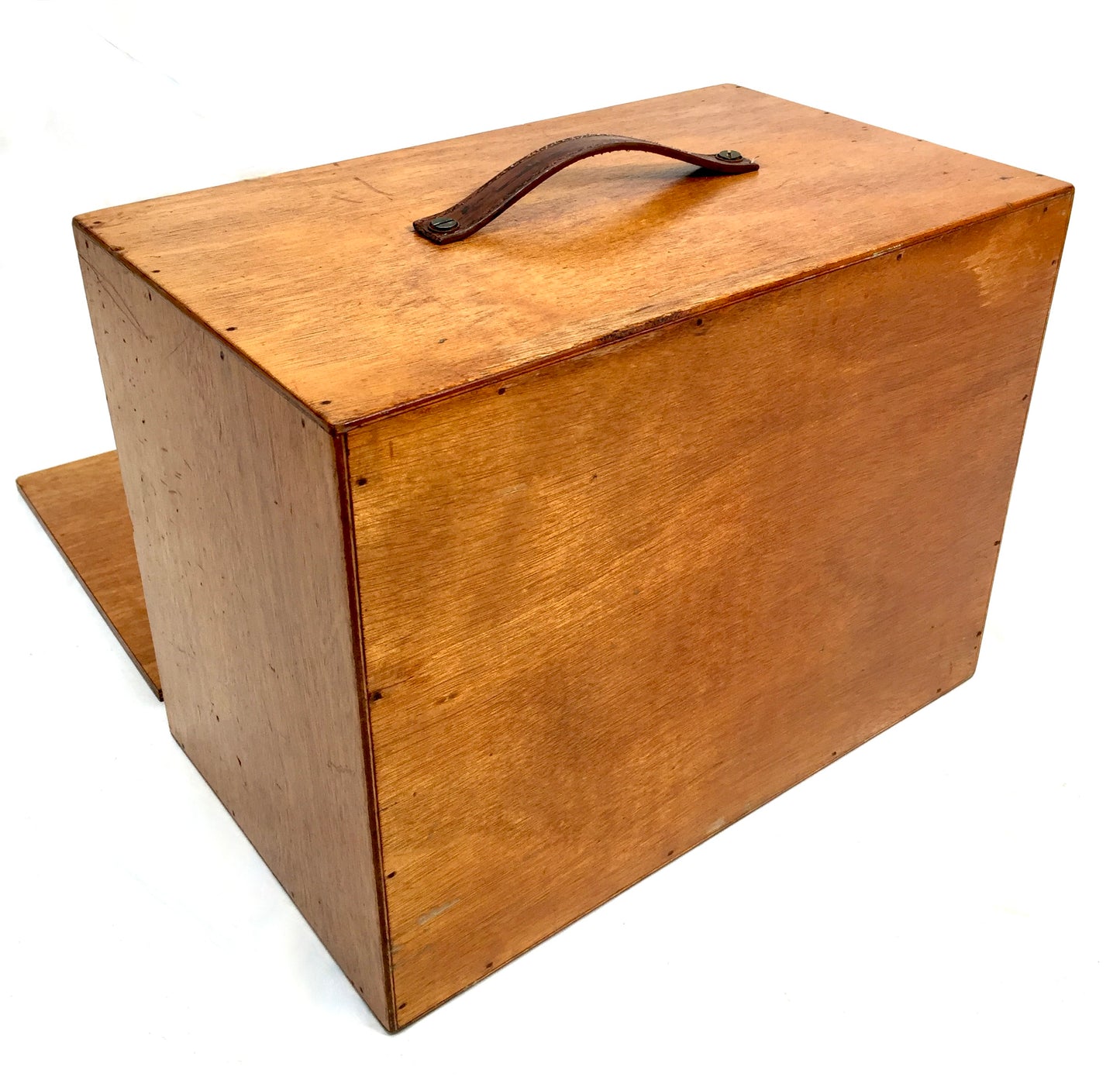Antique Wooden Engineers Toolbox / Tool Box Collectors Cabinet with Key c.1950