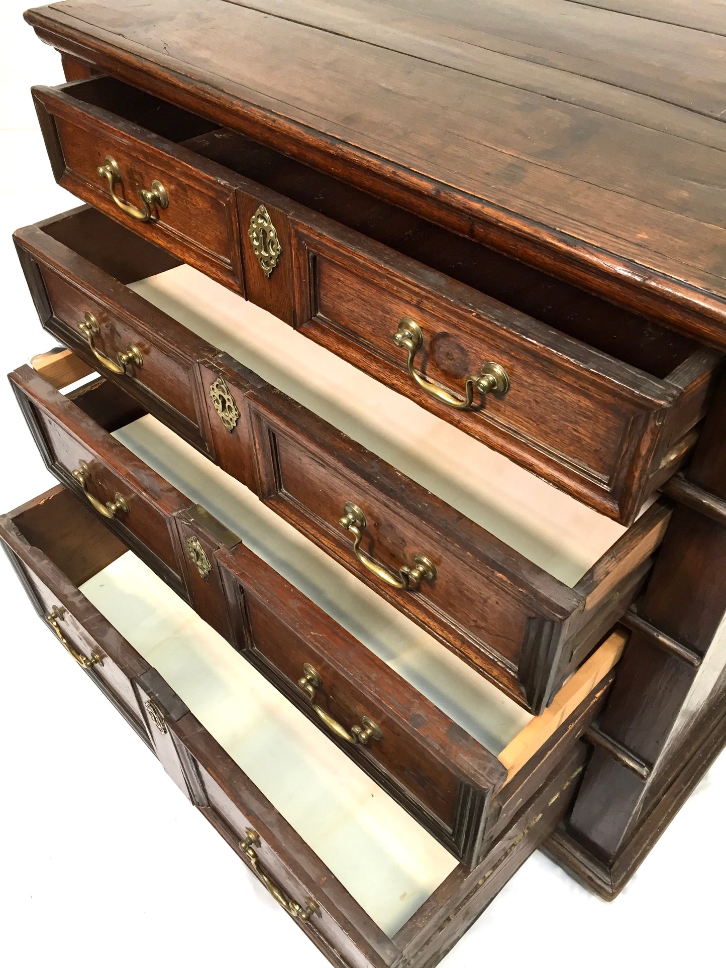 Antique 18th / 17th Century Oak Wooden Chest of Drawers Storage Cabinet c.1700