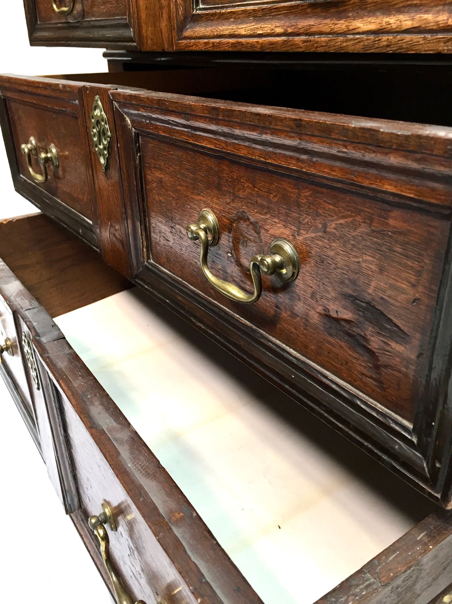Antique 18th / 17th Century Oak Wooden Chest of Drawers Storage Cabinet c.1700