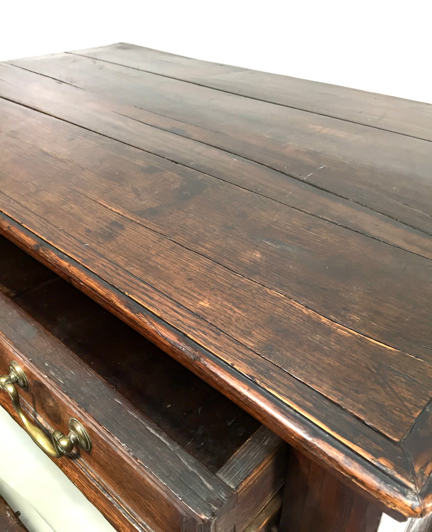 Antique 18th / 17th Century Oak Wooden Chest of Drawers Storage Cabinet c.1700