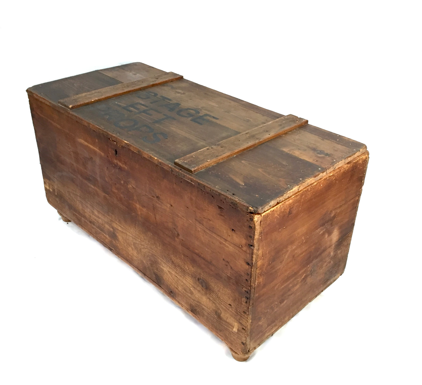 Antique 20th Century Wooden Coffer Blanket Box / Stage Prop Storage Crate c.1920