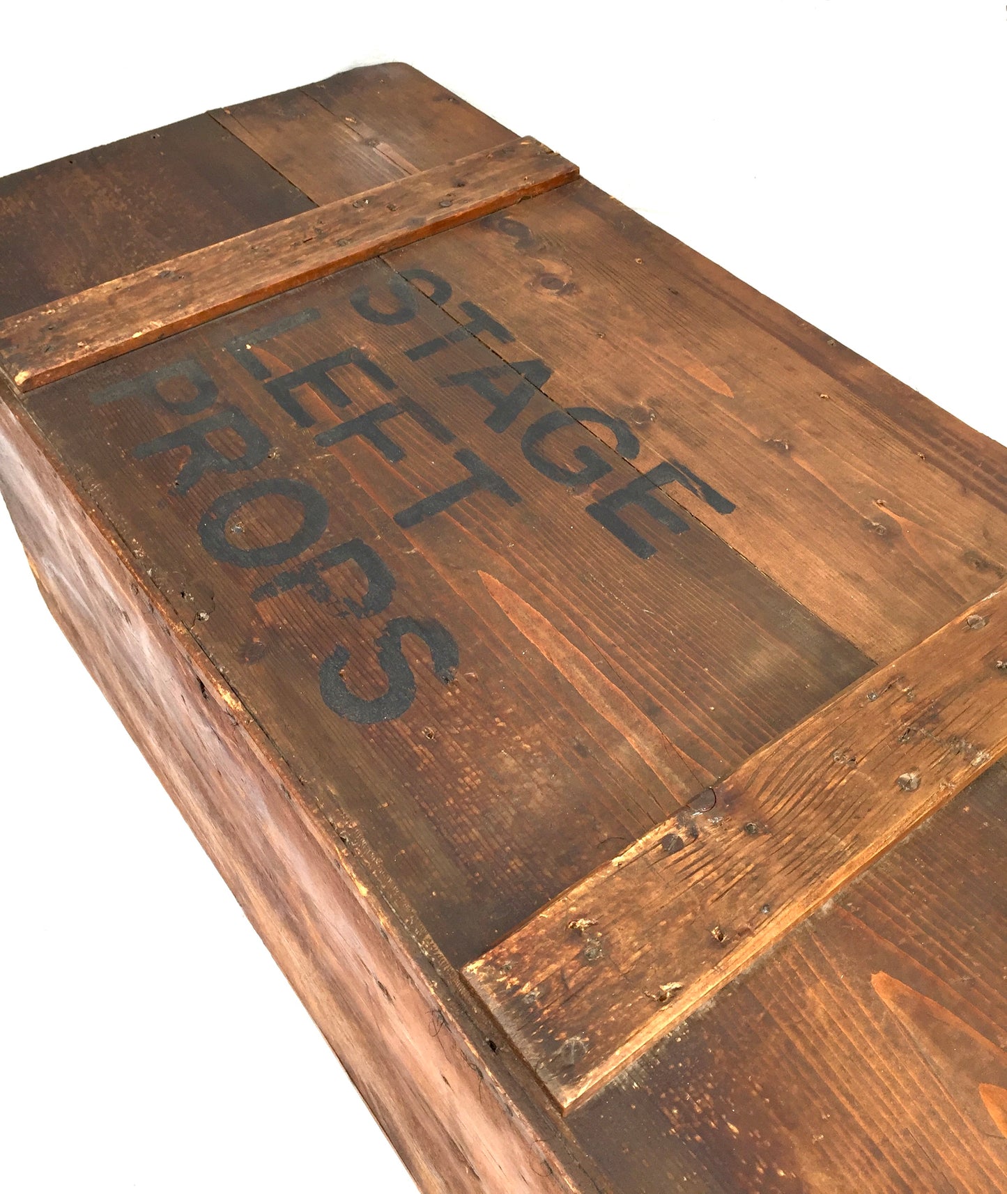 Antique 20th Century Wooden Coffer Blanket Box / Stage Prop Storage Crate c.1920