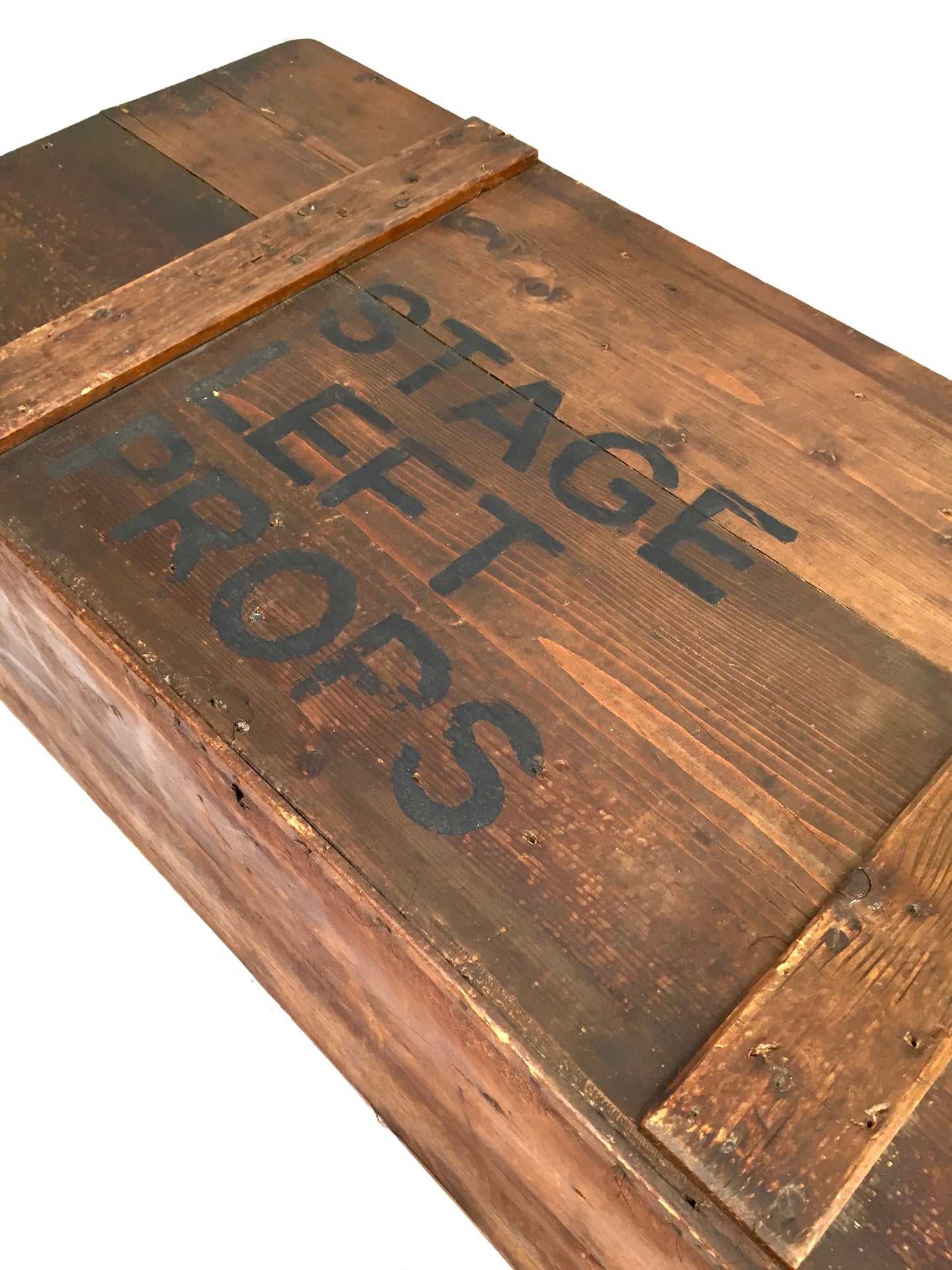 Antique 20th Century Wooden Coffer Blanket Box / Stage Prop Storage Crate c.1920