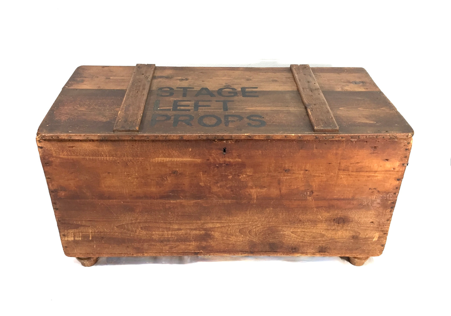 Antique 20th Century Wooden Coffer Blanket Box / Stage Prop Storage Crate c.1920
