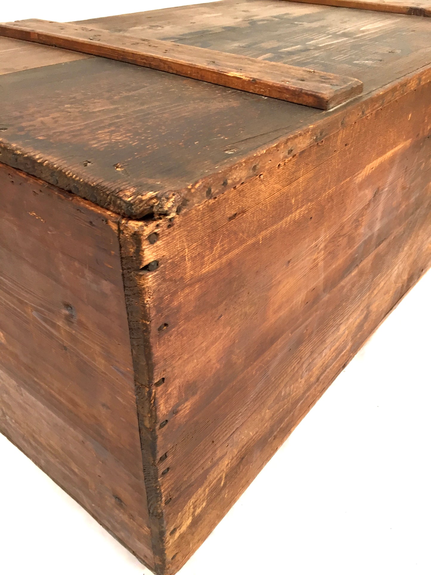 Antique 20th Century Wooden Coffer Blanket Box / Stage Prop Storage Crate c.1920