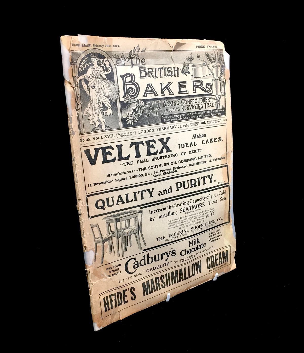 Antique Advertising The British Baker Trade Newspaper London 29th February 1924