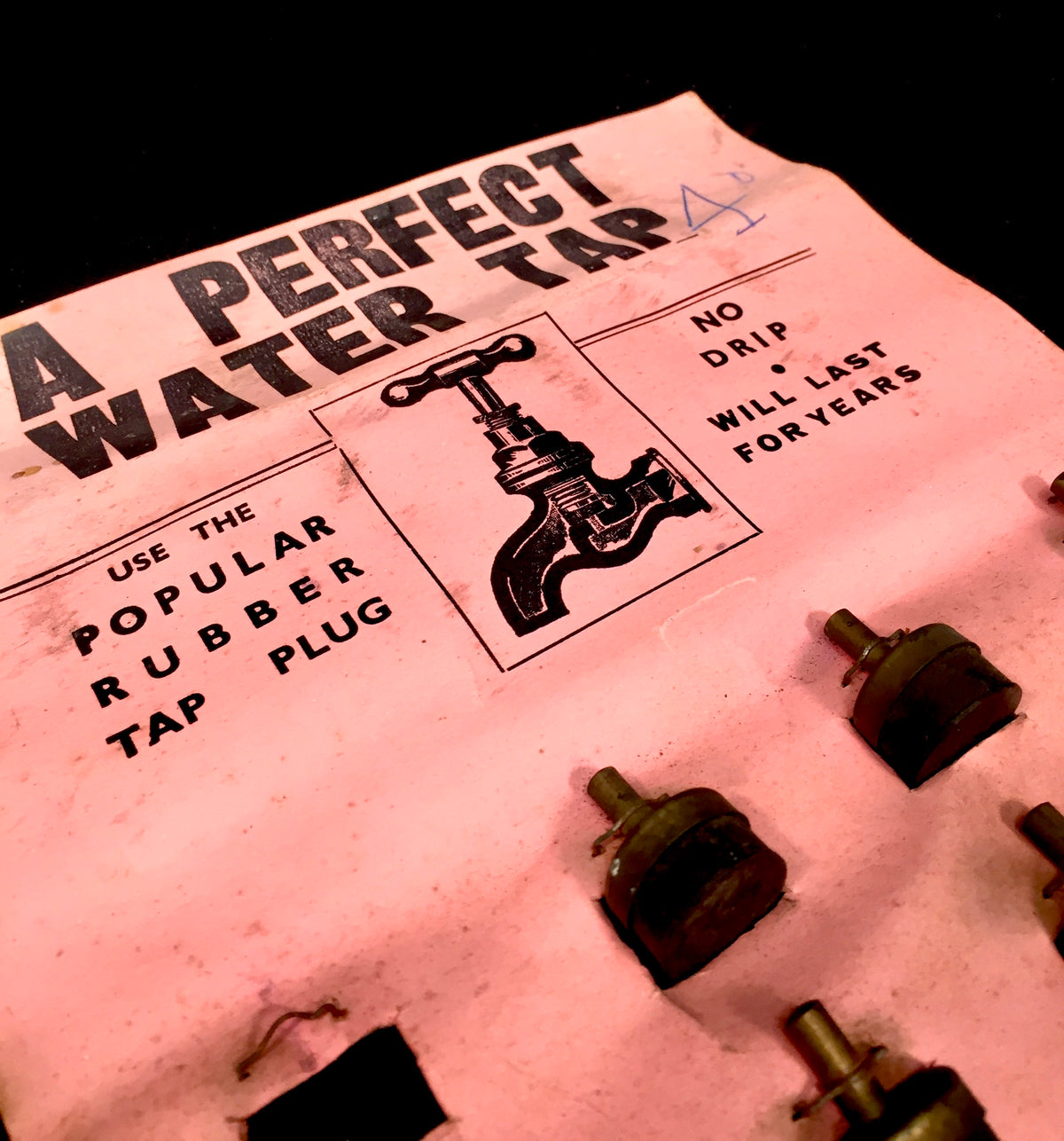 Antique Advertising - Mid 20th Century DIY Shop Showcard for 'A Perfect Tap'