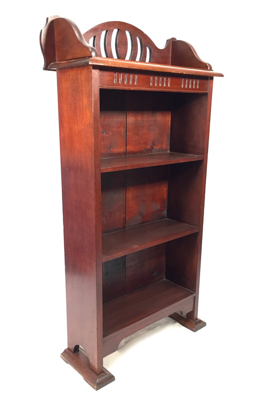 Antique Wooden Bookcase / Book Shelf Display Rack Freestanding c.1930 / Vintage