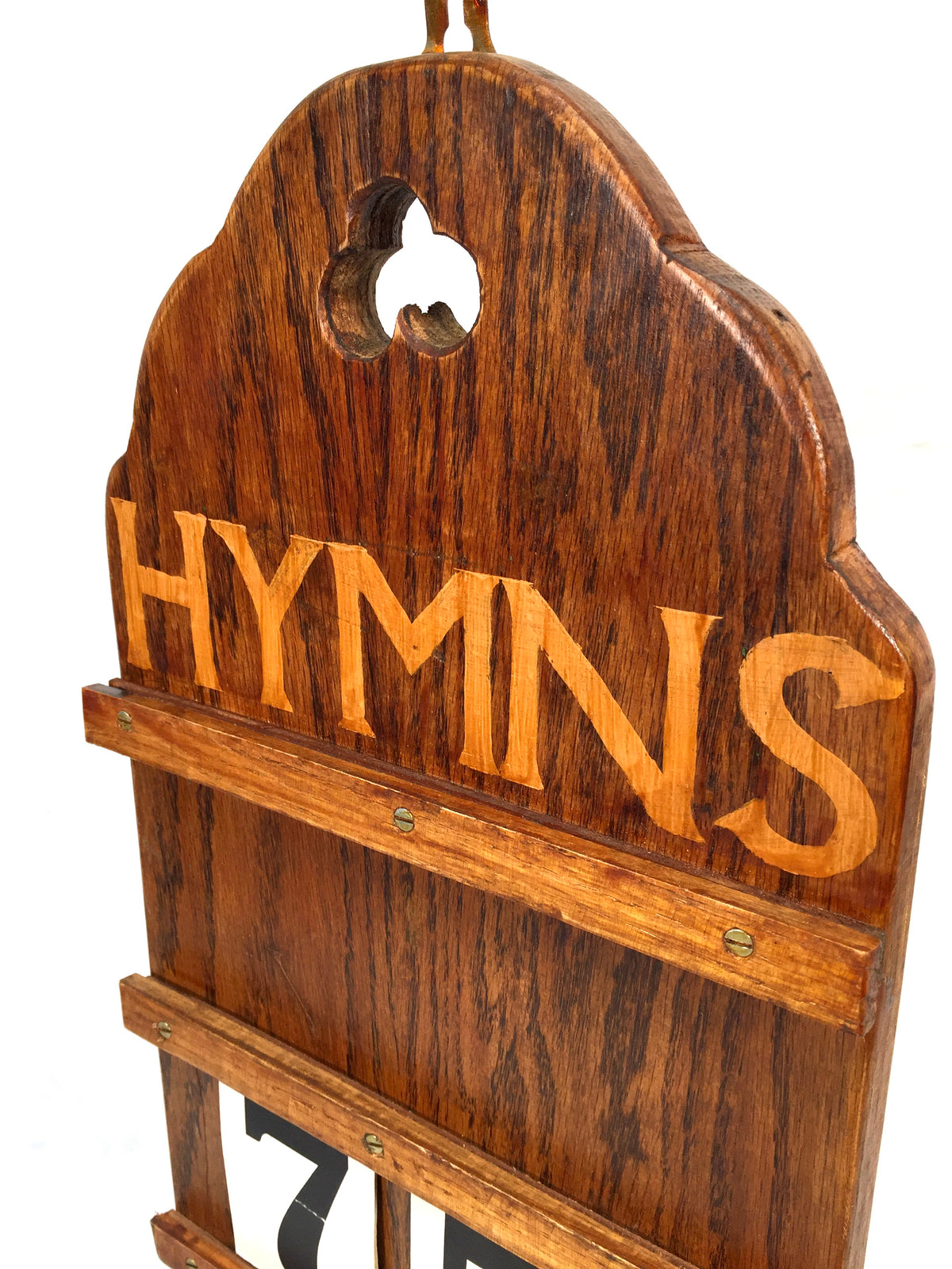 Antique Early 20th Century Large Wooden Church Used Hymn Board &amp; Numbers c.1920