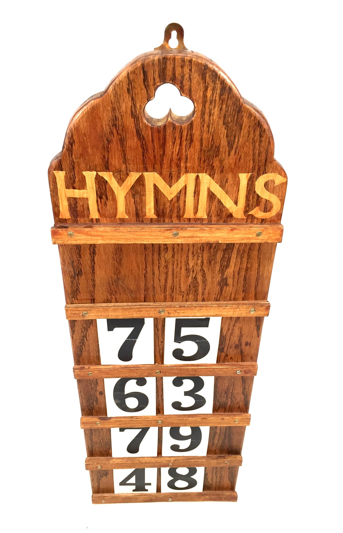 Antique Early 20th Century Large Wooden Church Used Hymn Board &amp; Numbers c.1920