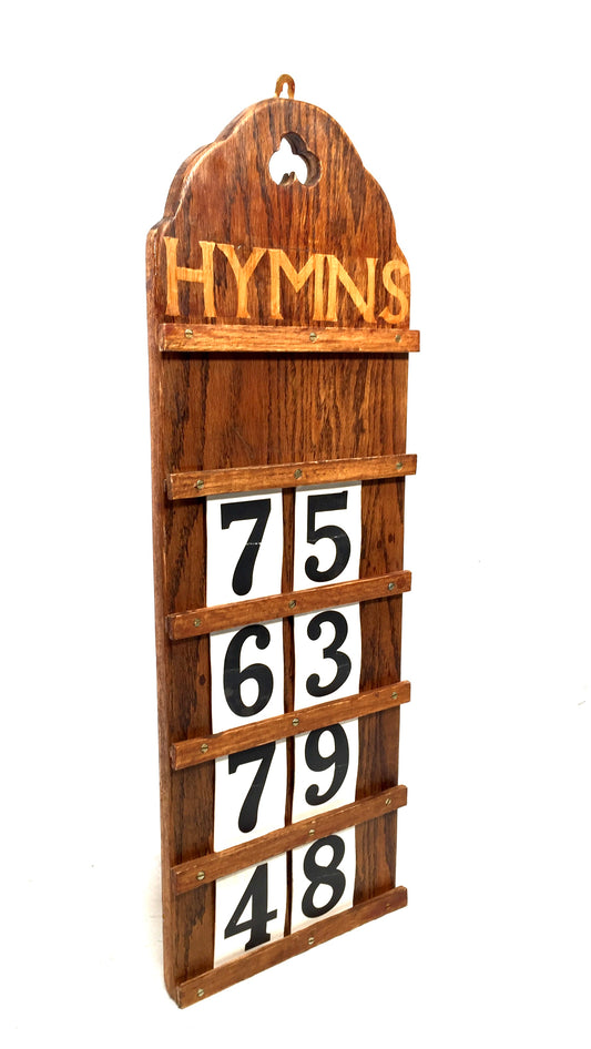 Antique Early 20th Century Large Wooden Church Used Hymn Board &amp; Numbers c.1920