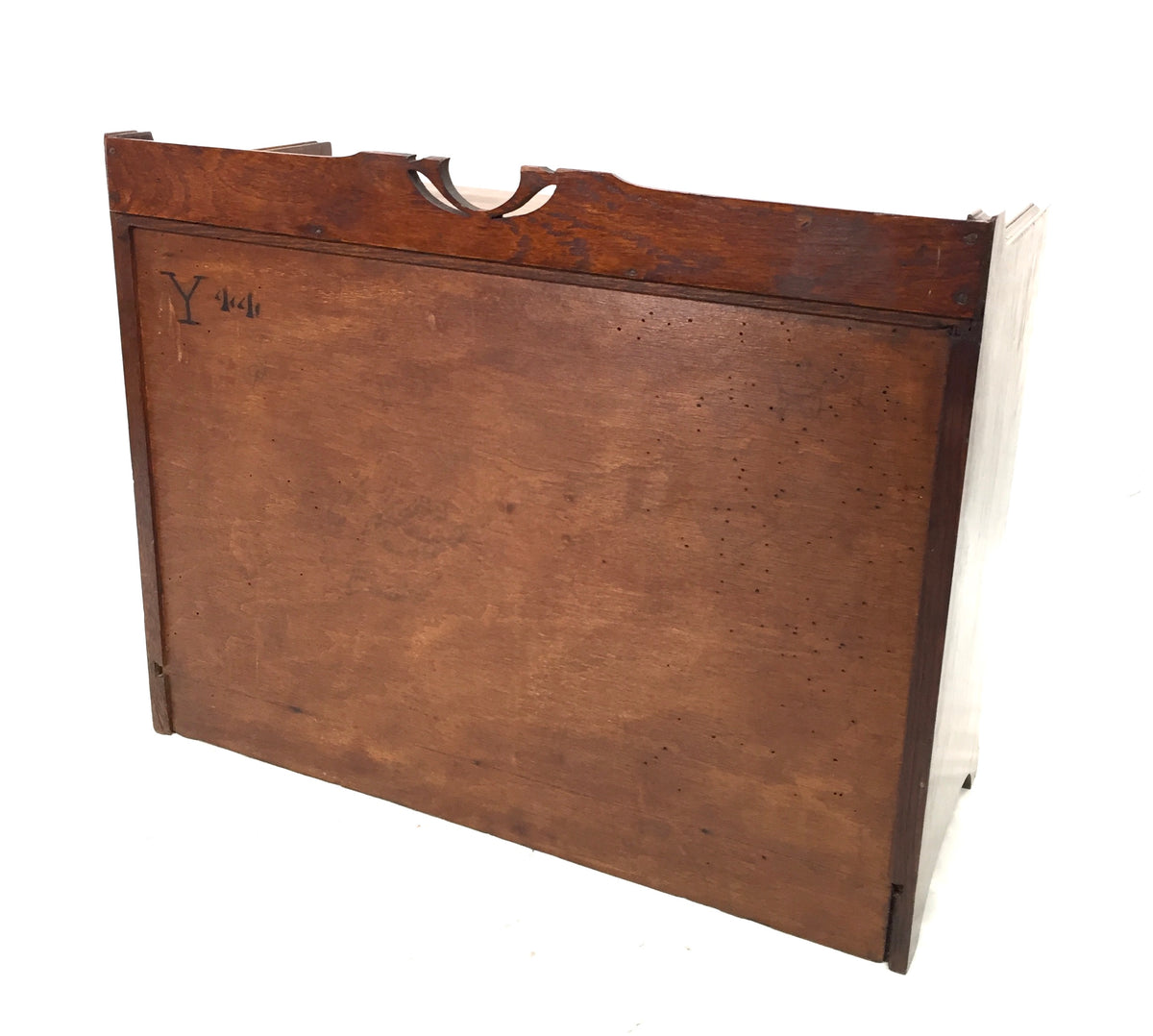 Antique Wooden Large Stationery Cabinet Storage Box Desk Organiser & Key c.1920