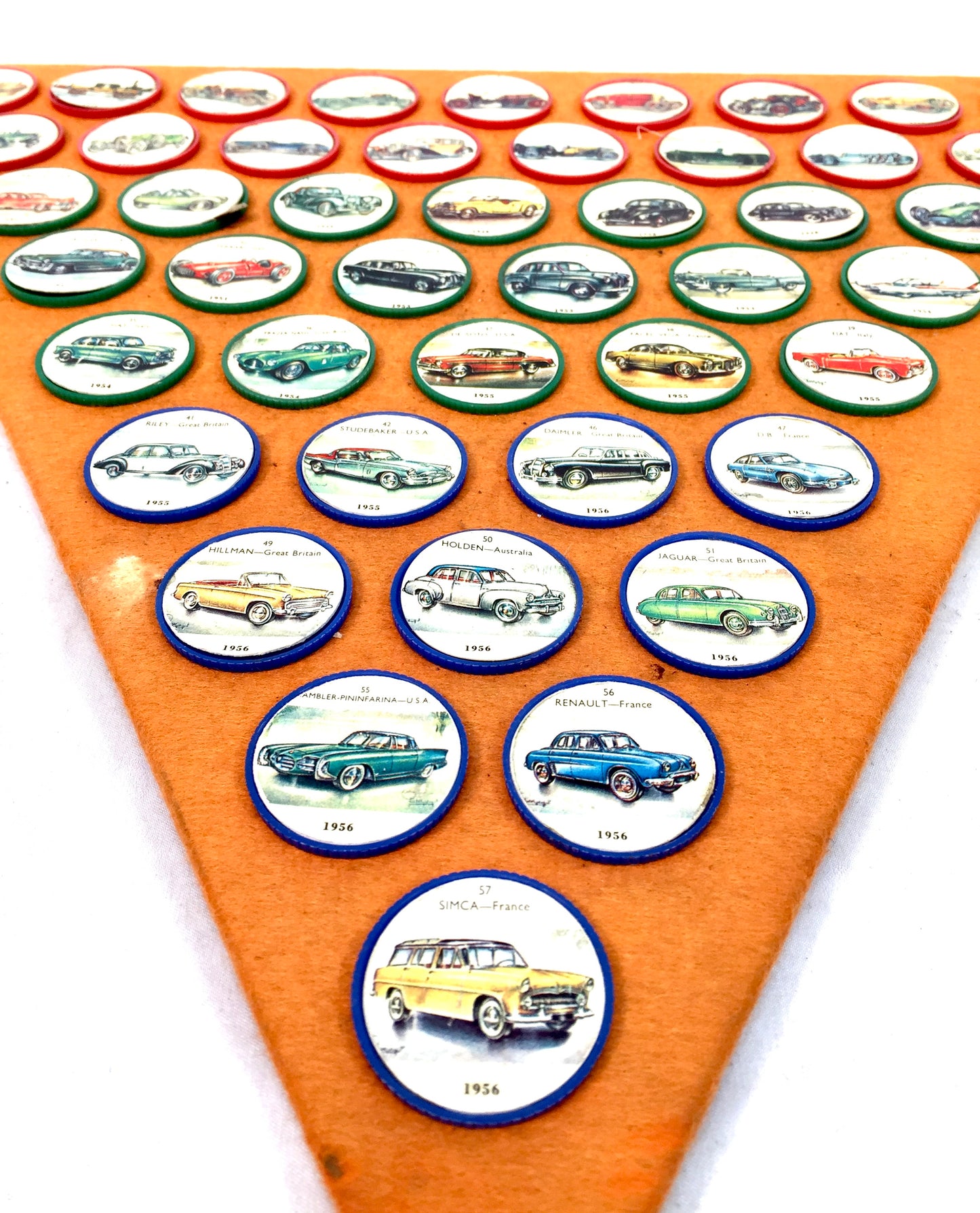 Antique Advertising - 45 Jell-O Picture Wheels Car Coin Collection Vintage c1960